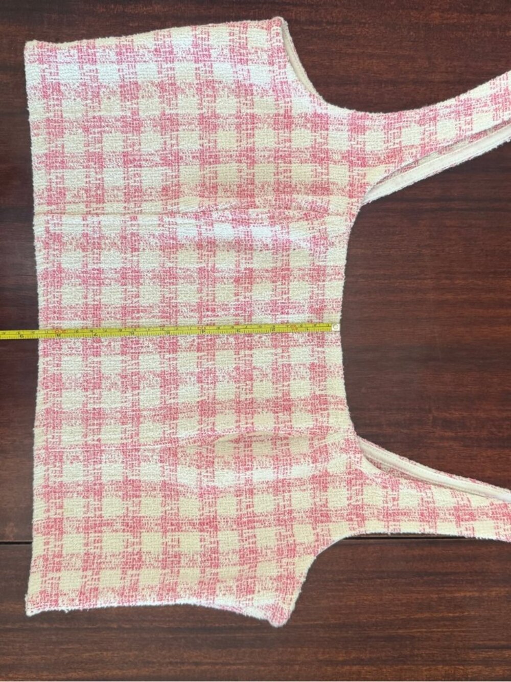 ASOS DESIGN Pink Gingham Co-Ord Set Crop Top Mini Skirt Size 10 - Picture 6 of 12